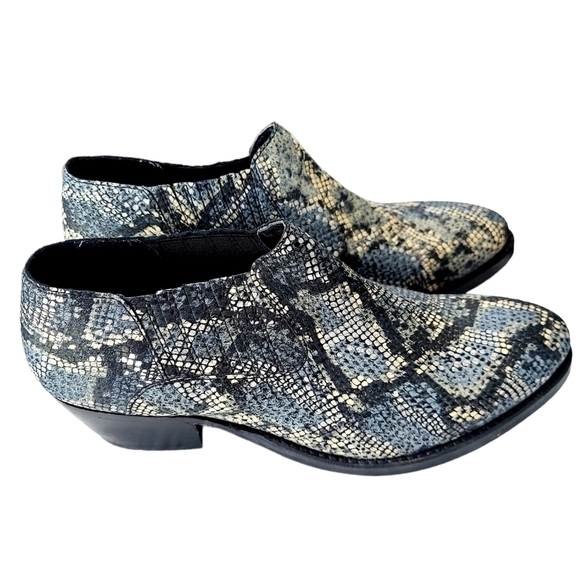 Skechers Shooties Womens 7.5  Snakeskin Print Cowboy Boot Western Ankle Booties - Picture 4 of 13